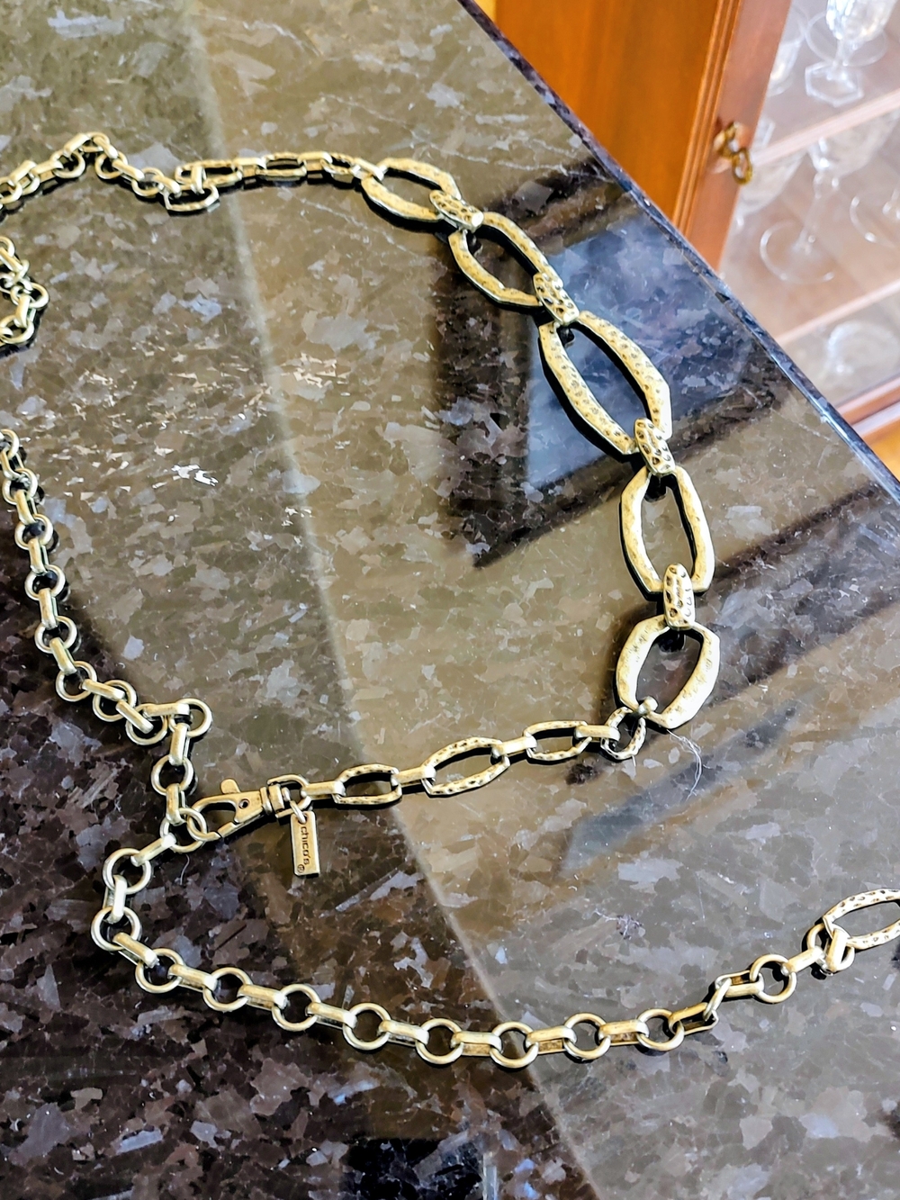 Chico's Gold-Tone Mixed Link Chain Belt